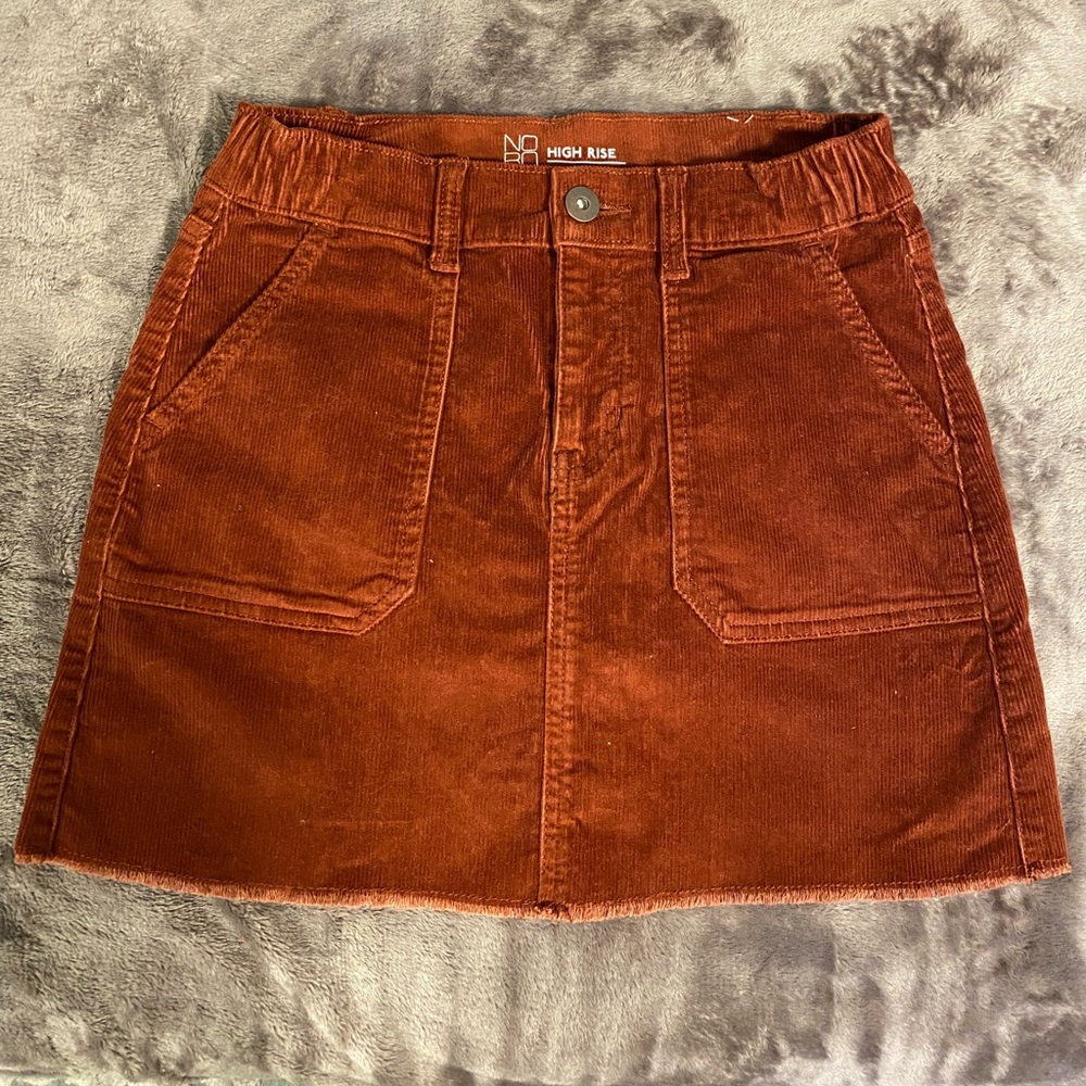 NOBO Corduroy Rust High Rise A-Line Skirt